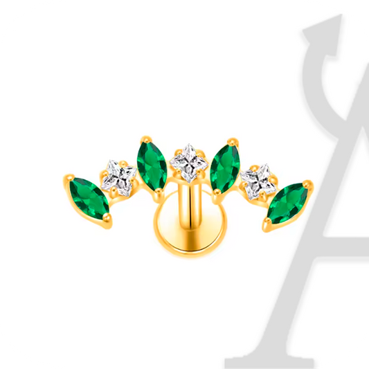 Coroa Radiante Labret em Titânio