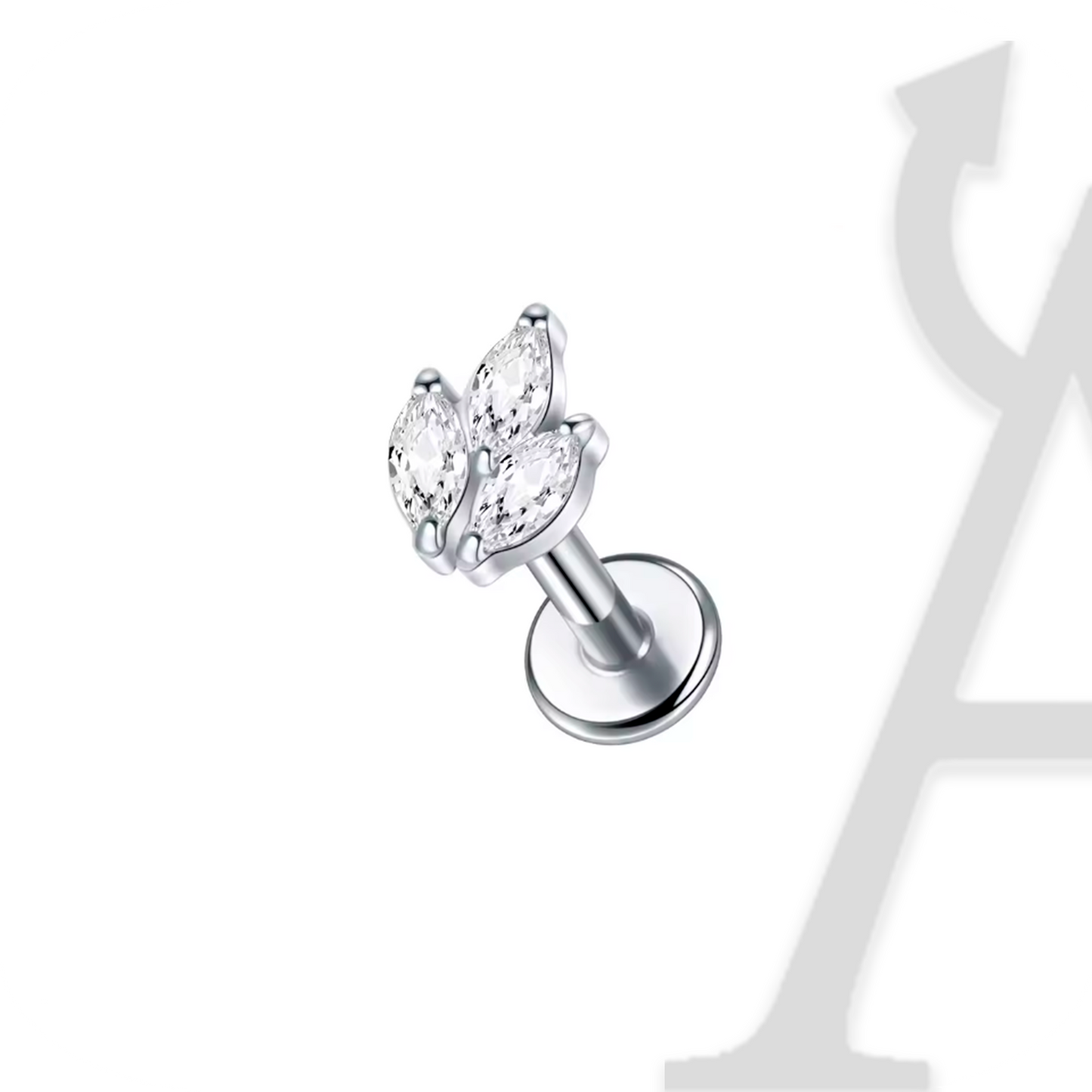 Labret Trio Marquise Agrupado em Titânio G23 – Elegância Tripla