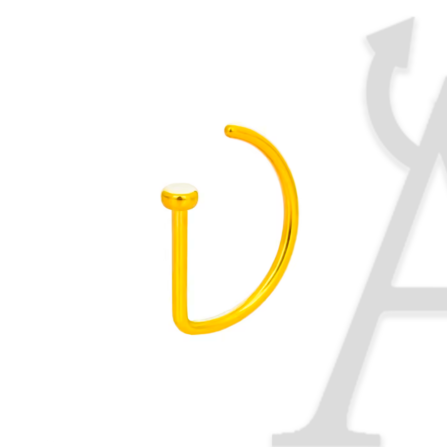 Argola Aberta Flatback (D-ring)em Titânio G23 – Minimalismo Puro