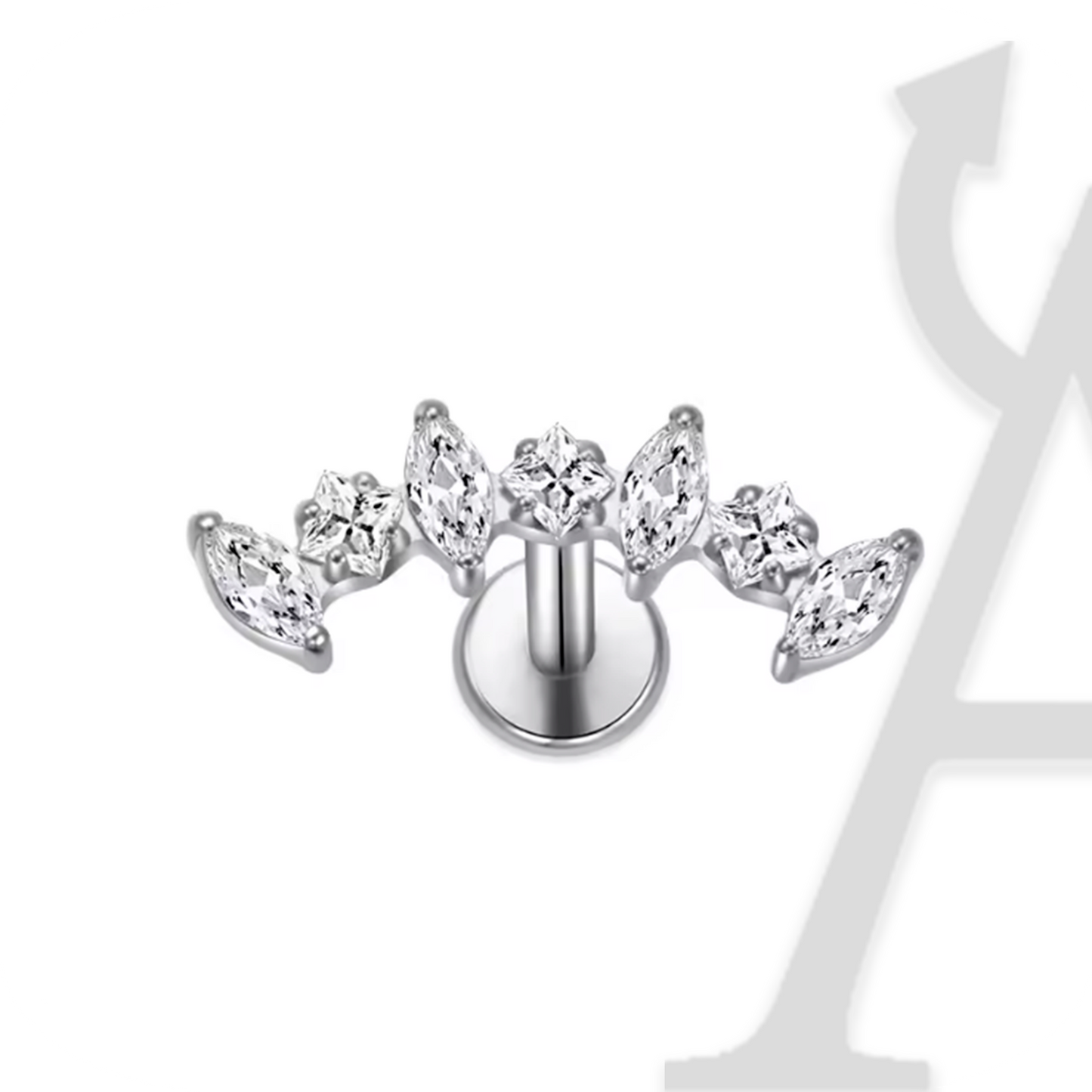 Coroa Radiante Labret em Titânio