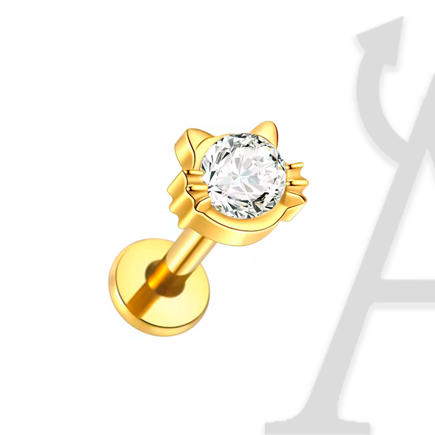 Labret Flor Delicada com Cristal em Titânio G23 – Charme Floral