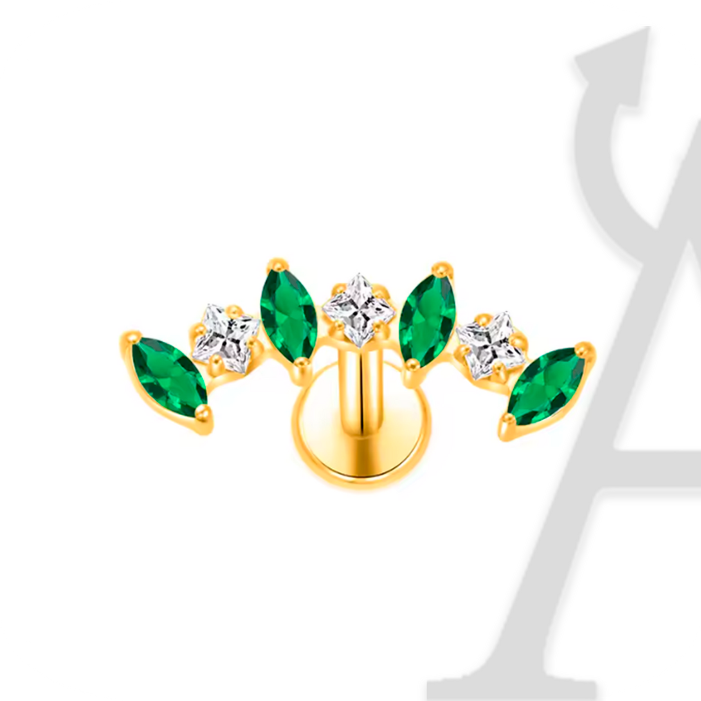 Coroa Radiante Labret em Titânio