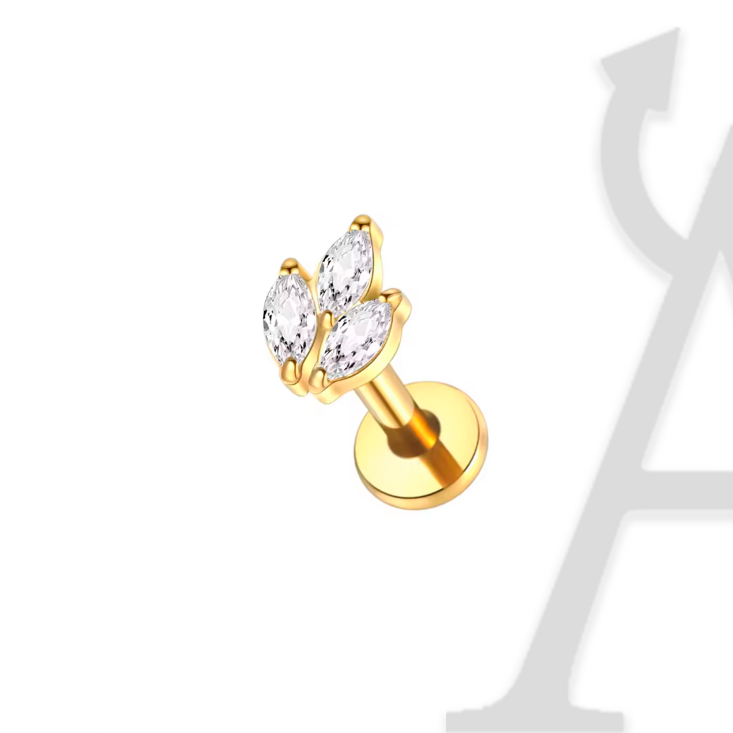 Labret Trio Marquise Agrupado em Titânio G23 – Elegância Tripla