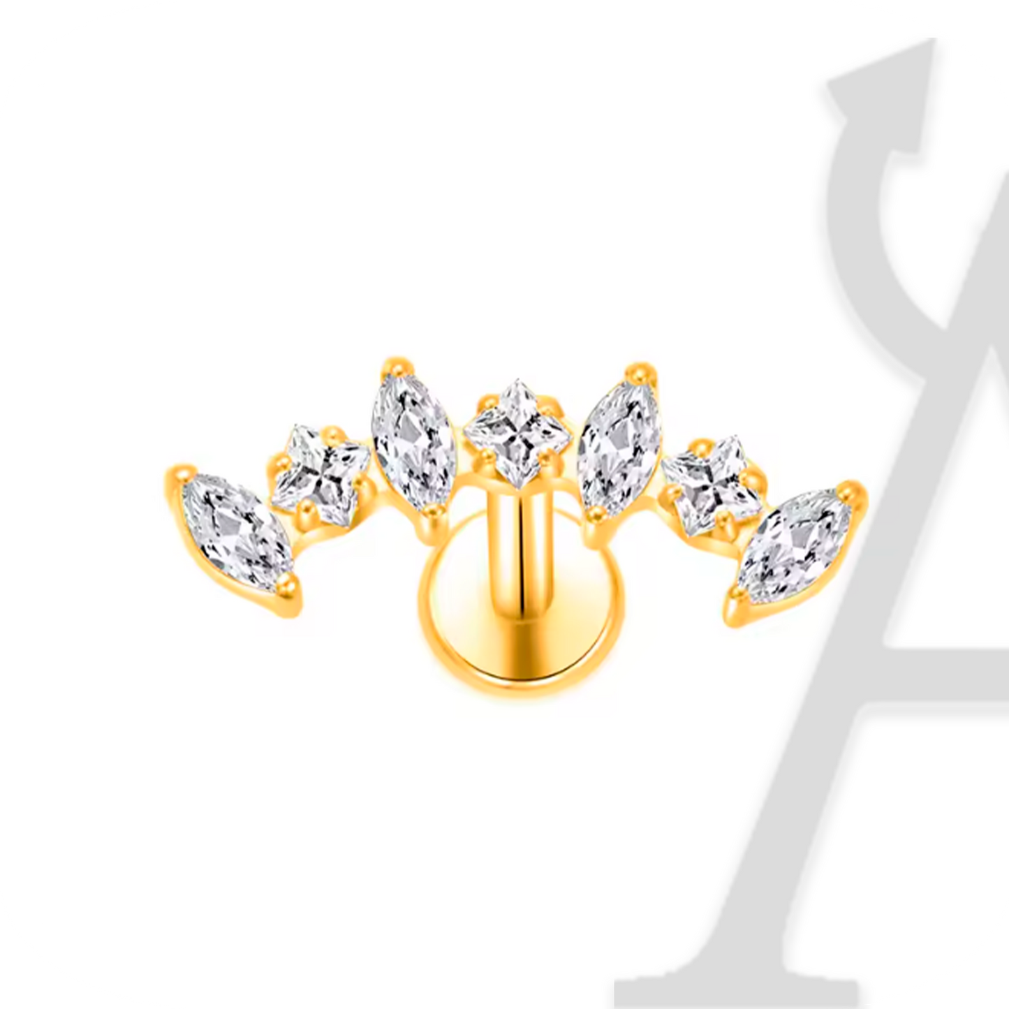 Coroa Radiante Labret em Titânio