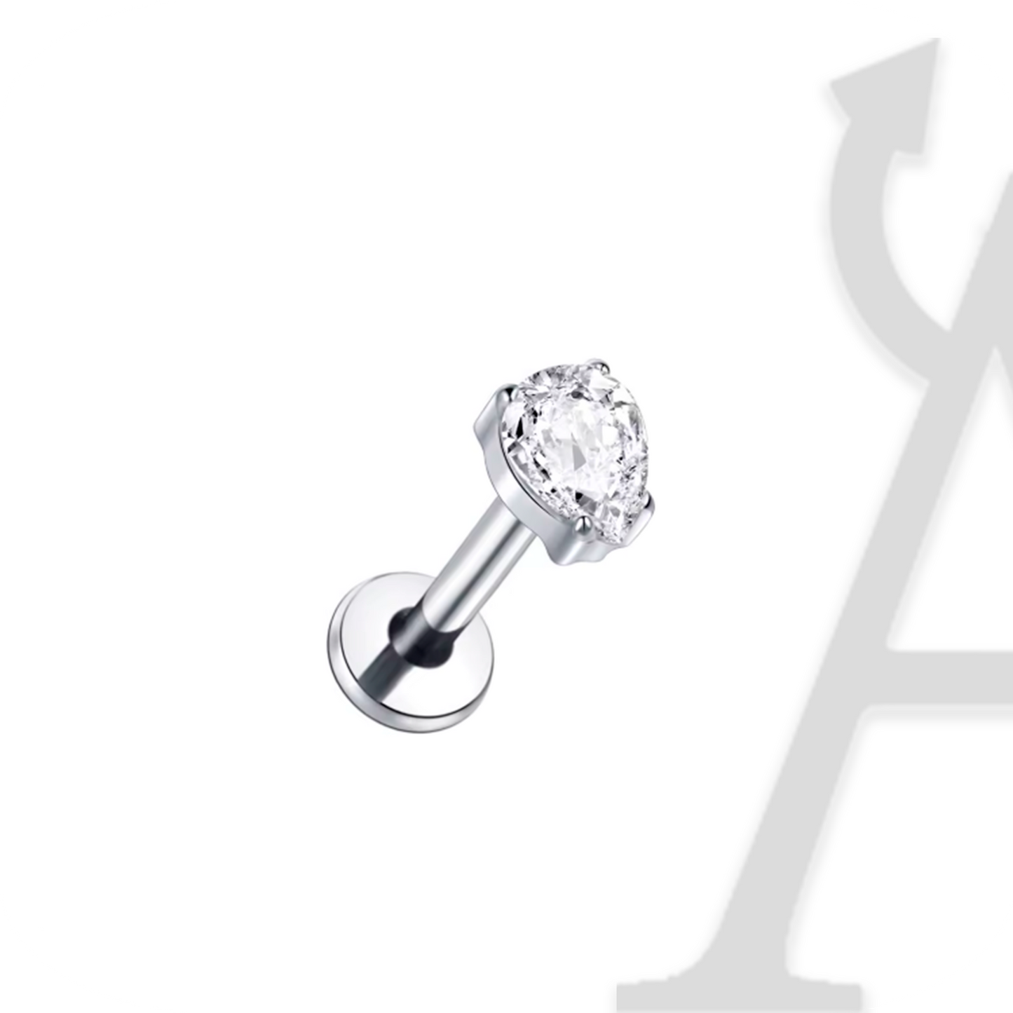 Labret Solitário Coroa em Titânio G23 – Brilho Clássico