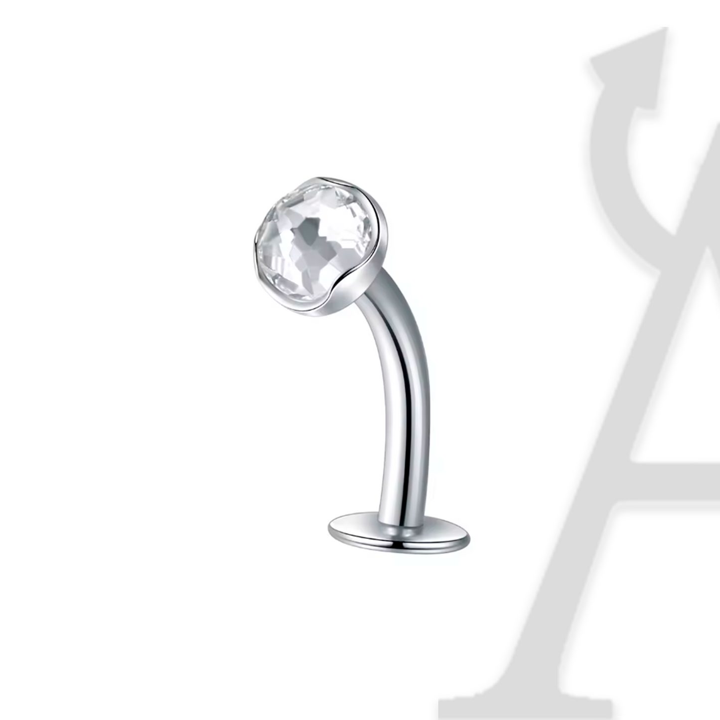 Floating Navel Cristal Facetado em Titânio G23 – Brilho Flutuante