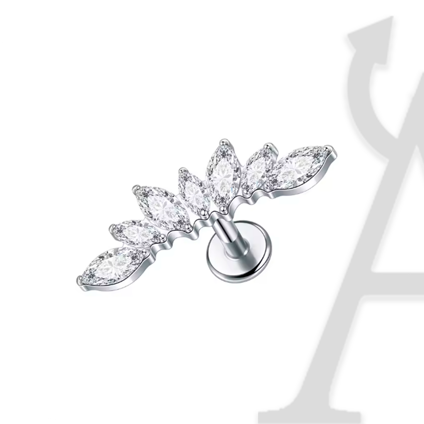 Labret Asas de Borboleta Marquise em Titânio G23 – Voo Radiante