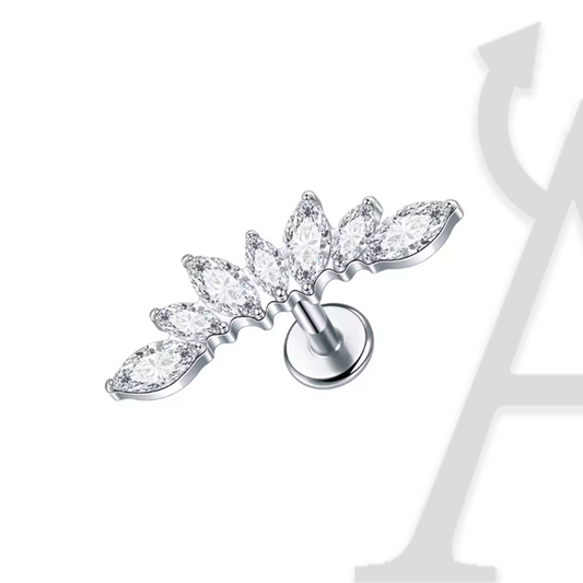 Labret Asas de Borboleta Marquise em Titânio G23 – Voo Radiante