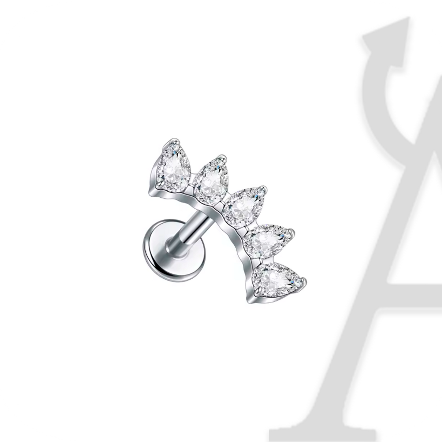 Labret Coroa de Gotas em Titânio G23 – Elegância Real