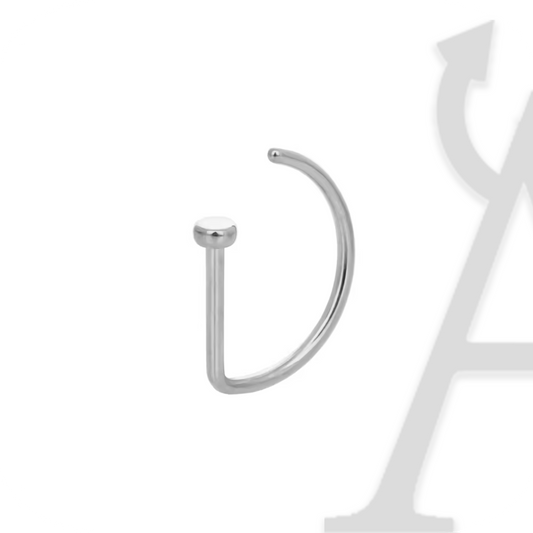 Argola Aberta Flatback (D-ring)em Titânio G23 – Minimalismo Puro