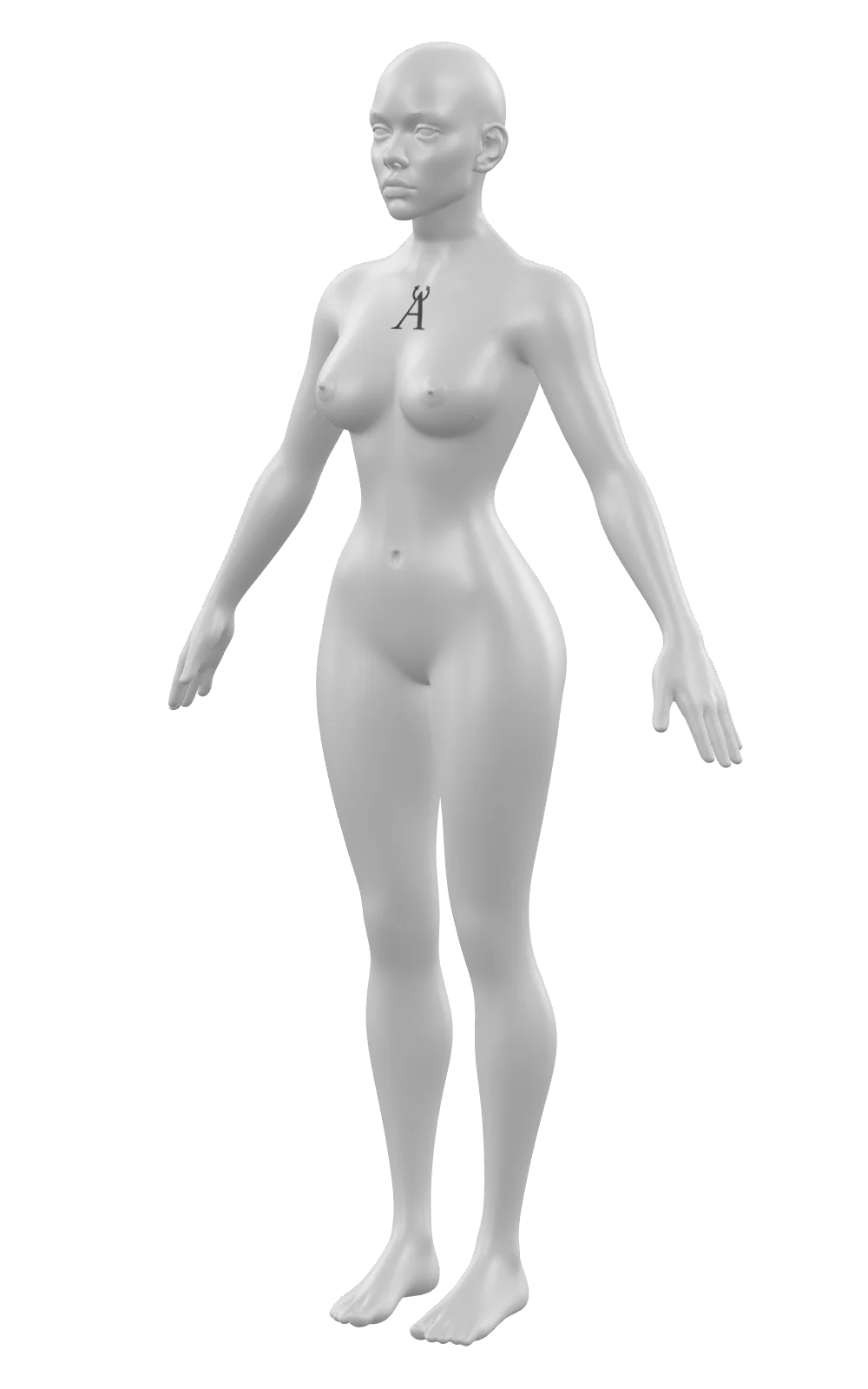 Modelo 3D do corpo com as tatuagens Aureus