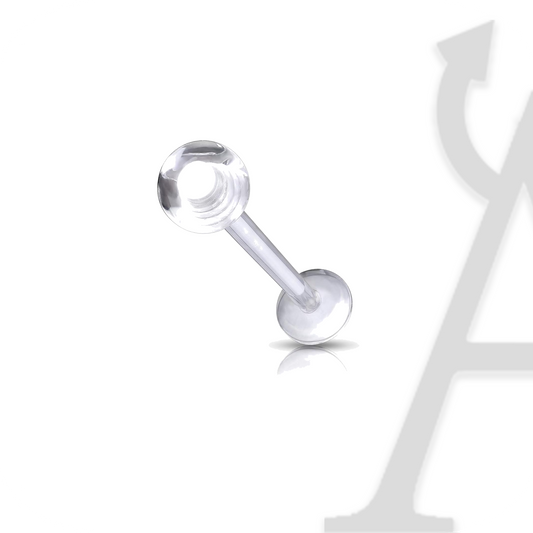 Inferior em bioflex transparente com barra em teflon, peça de substituição para labret
